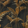 Изящные пальмовые золотые листья на черном фоне подойдут для оформления спальни  арт. 216641 от Sanderson из коллекции The Glasshouse можно выбрать на сайте odesign.ru
