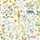 Английские обои Garden Of Eden, артикул  112795, из одноименного  каталога Garden of Eden от бренда Scion с многоцветным изображением цветущего райского сада, гуляющими животными и людьми на белом фоне.