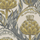 Цветочные обои  Mai артикул 11713 из каталога CANTARI от Fardis с детально прорисованными растениями и цветами  серого, коричневого, горчичного оттенков на  фоне светлого кофейного  цвета для спальни, гостиной или кабинета