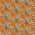 Детальный фрагмент флизелиновых обоев Afrika Damask Tangerine & Marigold арт. 129/5018 от Cole&Son(Англия) каталог Ardmore Baobab, тонкая прорисовка в виде дамасского дерева органичной формы в цветах мандарина и календулы.