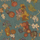Виниловые обои с фактурным многоцветным рисунком Ван Гоговских цветов на припыленно бирюзовом фоне с художественной лессировкой