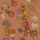 Многоцветный цветочный узор на виниловых фактурных обоях персиково терракотового цвета с подписью Ван Гога купить в Москве