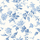 Дизайнерские флизелиновые обои Blomslinga из коллекции Blue & White с монохромным голубым узором плетистых роз.