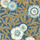 Обои в коридор арт. 112160 дизайн Komovi  из коллекции Salinas от Harlequin, Великобритания с рисунком стилизованных цветов и листьев на темно-синем фоне купить в Москве недорого