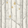 Рисунок обоев Woods & Pears изображает рощу с деревьями без листьев мягкого серого цвета на облачно-белом фоне, которую дизайнеры украсили золотыми грушами. Английские обои. Купить обои для комнаты.