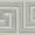 Акцентный декоративный бордюр Queens Key Border от Cole & Son с греческим орнаментом меандр цвета серебристый металлик на серо-бирюзовом фоне. Выбрать обои, большой ассортимент, салоны обоев в Москве.