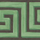 Акцентный декоративный бордюр Queens Key Border от Cole & Son с греческим орнаментом меандр травянисто-зеленого цвета на угольном фоне. Выбрать обои, большой ассортимент, салоны обоев в Москве.