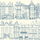 Купить обои бумажные с клеевой основой York - Ashford House Toiles II, арт. AF1908. Обои с рисунком домов на белом фоне. Обои с архитектурой для спальни,гостиной или прихожей.
