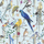 Флизелиновые обои от Christian Lacroix  PCL7017/06 с символичным рисунком из экзотических птиц и растений, на голубом фоне, с графичными линиями, для создания глубины и иллюзии движения, с доставкой до дома