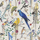 Обои для акцентной стены от Christian Lacroix  PCL7017/07 с символичным рисунком из экзотических птиц и растений, на молочном фоне, с графичными линиями, для создания глубины и иллюзии движения, с оплатой онлайн