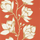 Приобрести обои в интерьер прихожей арт. 112146 дизайн Lustica из коллекции Salinas от Harlequin, Великобритания с крупным рисунком цветов белого цвета с золотистым контуром  на насыщенном красно-оранжевом  фоне в шоу-руме в Москве, онлайн оплата