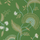 Флизелиновые обои Hakimi арт. 216768 из коллекции Caspian, Sanderson, 	
со стилизованными стеблями, цветами и листьями на изумрудном фоне купить по цене от поставщика.