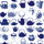 Фото обои "Accessories" артикул DM218-3 от Mr Perswall с изображением синих чайниками для кухни, столовой или студии