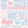 Фотообои Art of Stitchwork, Mr. Perswall с принтом, имитирующим вышитое крестиком панно из традиционных мотивов нежно-розового с голубым цвета на белом фоне. Продажа фотообоев для стен в Москве, большой ассортимент.
