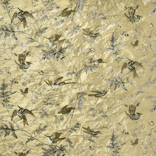 Вышитый рисунок на ткани Hummingbirds (колибри) 100% Silk (шелк) от Cole&Son купить в магазине О-Дизан в Москве. Производство Англия. Арт. F111/1001.