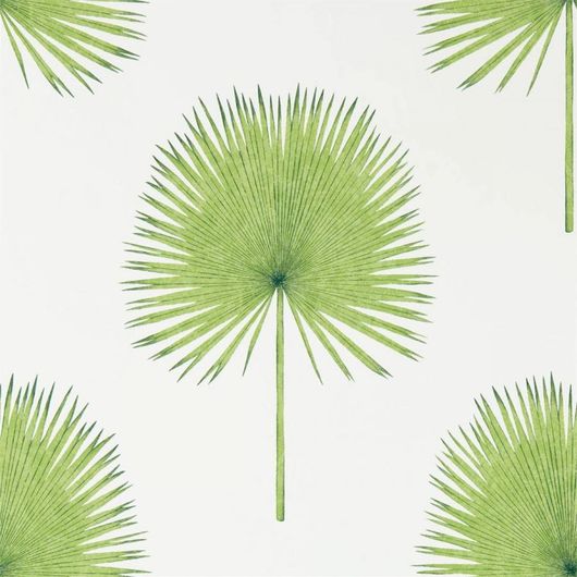 Сочный рисунок пальмовых листьев на флизелиновых обоях которые прекрасно подойдут для ремонта кухни арт. 216636  коллекция The Glasshouse от Sanderson можно выбрать на сайте odesign.ru