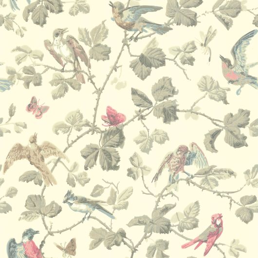 Восхитительный старинный принт обоев Winter Birds от Cole & Son воссоздаёт атмосферу сада, где среди тернистых ветвей шиповника и розовых кустов щебечут птицы на кремовом фоне. Выбрать обои для спальни, кабинета в салонах ОДизайн.