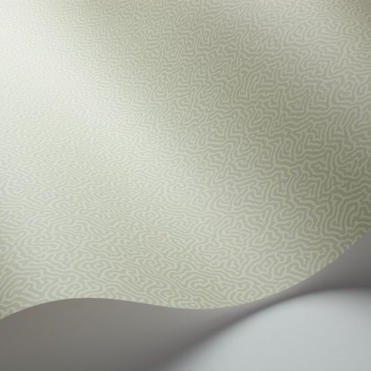 Обои Coral от Cole & Son оливкового цвета с вариацией канонического дизайна блоковой печати Vermicell в уменьшенном формате. Выбрать, заказать обои для кухни, спальни в интернет-магазине.