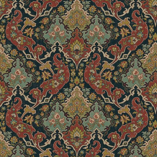Источником вдохновения для дизайна Pushkin от Cole & Son стала пышная красота персидских ковров. Роскошный орнамент в традиционных оттенках красного, оливкового и бирюзового с восточными мотивами придаёт обоям яркую выразительность и богемный шик. Выбрать обои в интернет-магазине, бесплатная доставка.
