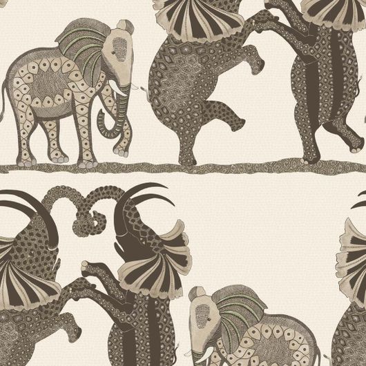 Обои из Великобритании коллекции ARDMORE от COLE & SON. На африканских равнинах танцуют слоны. Safari Dance идеально впишутся в интерьер квартиры. Приобрести  с бесплатной доставкой в О-Дизайн