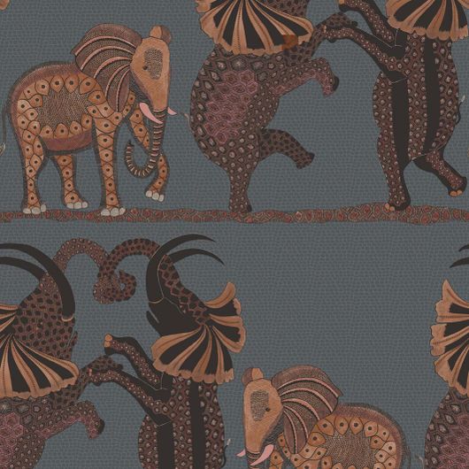 Обои из Великобритании коллекции ARDMORE от COLE & SON. На африканских равнинах танцуют слоны. Safari Dance идеально впишутся в интерьер Детской комнаты. Приобрести  с бесплатной доставкой в О-Дизайн