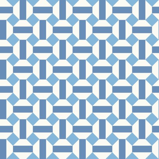 Флизелиновые обои пр-во Великобритания коллекция Seville от Cole & Son, геометрический рисунок под названием Alicatado в синей гамме на белом фоне. Обои для гостиной, обои для кухни, обои для коридора. Купить обои в интернет-магазине, большой ассортимент, бесплатная доставка