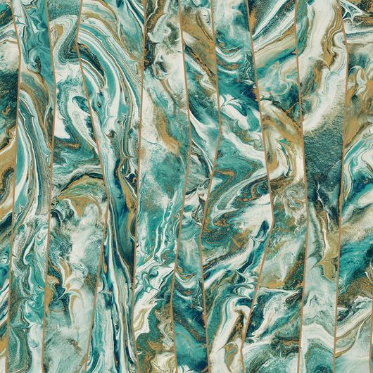 Моющиеся виниловые обои Modern Marble артикул 1201-4 из каталога Octagon турецкого производителя AdaWall с крупным зеленым фактурным узором под камень мрамор можно купить в Москве