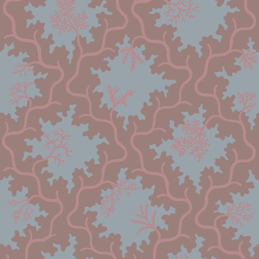 Купить премиальные обои для стен Moss Trellis арт. 128/4019 от Cole & Son из коллекции Classics II. Смелый абстрактный принт болотного мха на голубом фоне с коралловым рисунком, демонстрирующий качество печати. Английские обои для стен в спальне, гостинной, коридора или столовой.