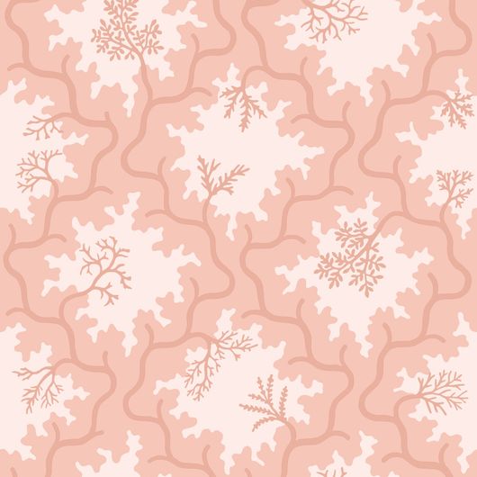 Купить премиальные обои  Moss Trellis арт. 128/4018 от Cole & Son из коллекции Classics II для кабинета. Смелый абстрактный принт болотного мха на лососевом фоне с коралловым узором, демонстрирующий качество печати. Английские обои для стен в спальне, гостинной, коридора или столовой.
