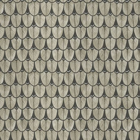 Восхитительные флизелиновые обои Narina - Baobab Platinum арт. 129/7029 от Cole&Son (Великобритания) каталог Ardmore Baobab, где узор составляют стилизованные перья птицы Нарина в платиновом оттенке.