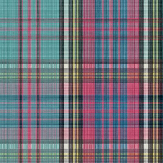 Купить премиальные обои MacAndreas Tartan Cyan & Magenta арт. 130/1001 от Cole & Son, каталог Cole&Son x Vivienne Westwood. Классический шотландский клетчатый узор Тартан в голубом и пурпурном цветах . Детальный рисунок, демонстрирующий качество печати в стиле Jaspe, где отчетливо видна каждая нить.