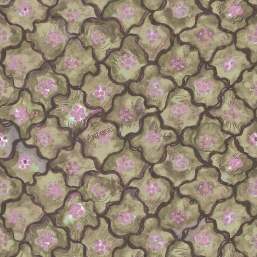 Купить премиальные обои для стен Vivienne Love Andreas Moss & Thistle арт. 130/6020 от Cole&Son, каталог Cole&Son x Vivienne Westwood. Высокохудожественный узор, напоминающий плитку в модном цвете мха и чертополоха, который украсит ваши стены оригинальным произведением искусства новатора моды, рассказывающим о давней истории любви и творческом партнерстве.