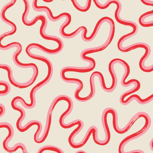 Купить дизайнерские обои для стен Rainforest Squiggle Crimson & Lipstick on Parchment арт. 130/8026 от Cole&Son, каталог Cole&Son x Vivienne Westwood. Смелая современная настенная роспись, излучающая яркую энергию. Извилистый мазок позволяет взгляду скользить по композиции, не прерывая движения руки художника в багровом и цвете помады на фоне цвета пергамента.