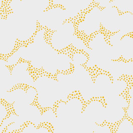 Флизелиновые обои из Швеции коллекция WONDERLAND от Borastapeter, с рисунком под названием MOLNTUSS дизайн обоев от Ханны Вернинг желтые облака на белом фоне. Онлайн оплата, большой ассортимент, бесплатная доставка