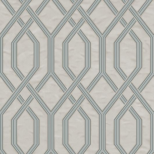 Виниловые обои Modern Geometric артикул 1502-3 из каталога Vera  с фактурным геометрическим узором серо-серебряного цвета создающим трельяжную решетку на сером фоне