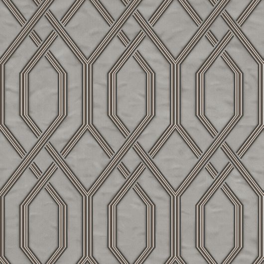 Виниловые обои Modern Geometric артикул 1502-5 из каталога Vera  с фактурным геометрическим узором создающим трельяжную решетку на коричневом фоне