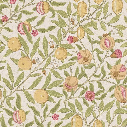 Английские дизайнерские обои с фруктовыми плодами  Fruit  артикул 216840 из коллекции Compilation Wallpaper от Morris купить недорого в салоне odesign.