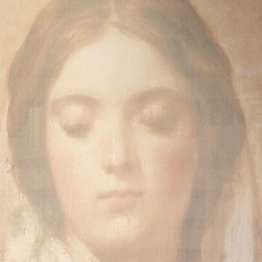 Фотопанно из коллекции "Renaissance". Женский портрет эпохи Ренессанса розово-бежевых  тонов. Выбрать в салоне.