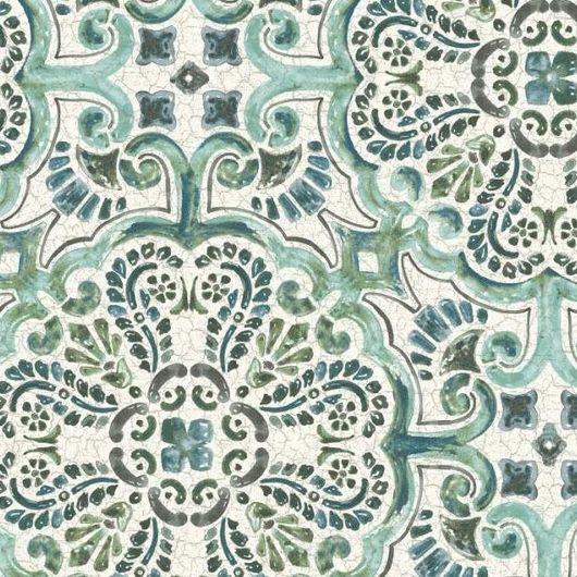 Купить обои Aura Restored FD24044 (2540-24044). Зеленые обои для гостиной,спальни,Имитация плитки,заказать в интернет-магазине с доставкой. Фото в интерьере.