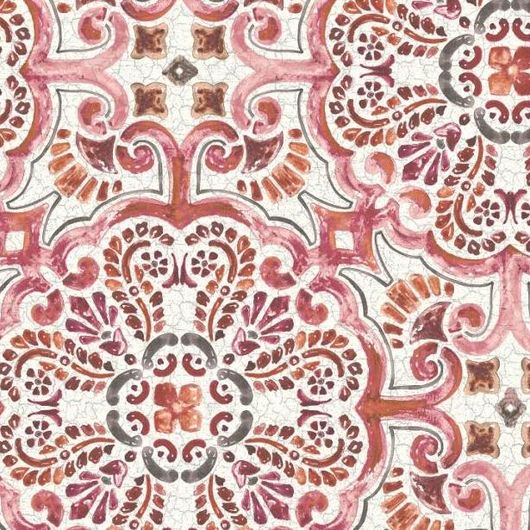 Купить обои Aura Restored FD24043 (2540-24043). Красные обои для гостиной,спальни,Имитация плитки,заказать в интернет-магазине с доставкой. Фото в интерьере.