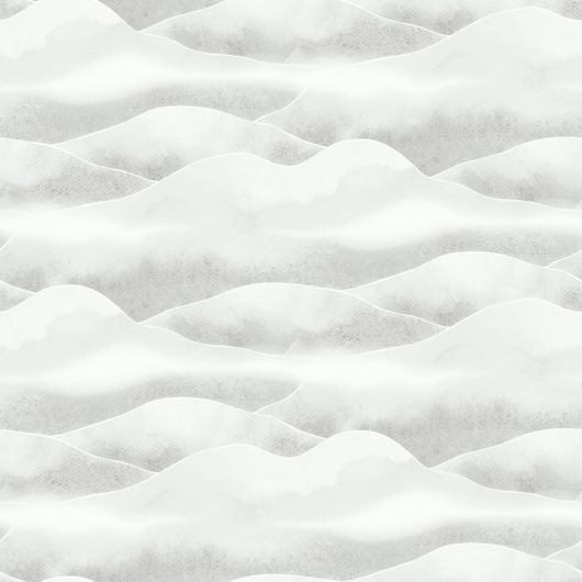 Обои из Швеции коллекция Nature от ECO WALLPAPER. Обои Misty Mountains с плавными волнами горных вершин в приглушенных бело-серых тонах.Обои для спальни. Купить обои в интернет-магазине, онлайн оплата, бесплатная доставка.