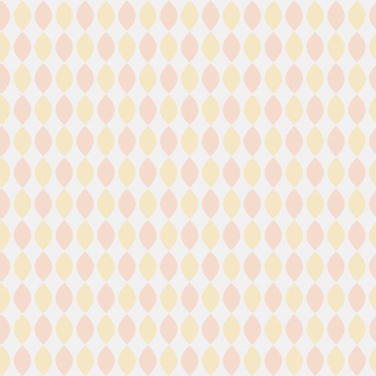 Обои Dora, ECO Wallpaper с геометрическим рисунком в духе 70-х, напоминающим нарядный занавес из желтых и розовых бусинок на белом фоне. Обои для детской, коридора заказать в интернет-магазине, онлайн оплата.