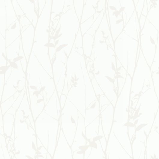 Шведские обои Spring Tree артикул 6063 из каталога Black & White от ECO Wallpaper с детализацией растительного орнамента из листьев и ветвей тянущихся вверх. Дизайн выполнен в сочетании белого фона с мерцающим перламутром. Можно купить обои в Москве из наличия.