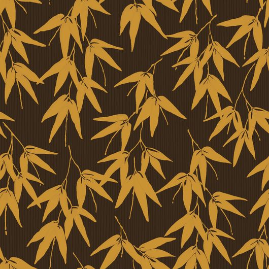 Флизелиновые обои из Швеции коллекция GLOBAL LIVING от Eco Wallpaper под названием Bamboo Garden в азиатском стиле. Бамбуковые листья бронзового цвета на темно-коричнево фоне. Обои для спальни, обои для кухни, обои для гостиной. Бесплатная доставка, купить обои, большой ассортимент