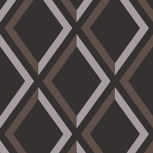 Обои Pompeian от Cole & Son с ромбовидным орнаментом в оттенках серого, коричневого и черного, создающим иллюзию настоящей объемной решетки на стенах. Обои для гостиной, обои для спальни. Купить обои в салоне, большой ассортимент, бесплатная доставка.