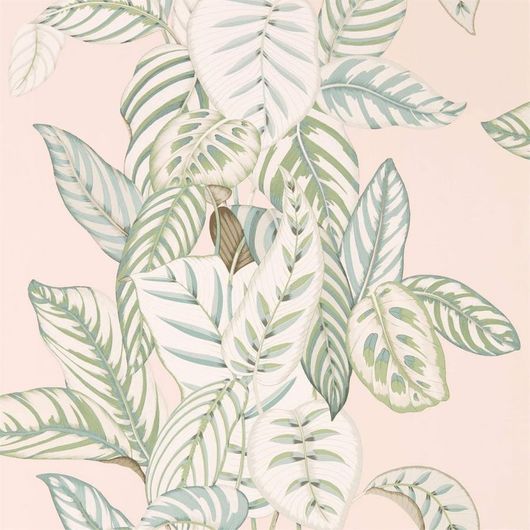 Изящные растительный рисунок в пастельных оттенках подойдет для детской комнаты, ванной комнаты  для девочек от Sanderson арт. 216632 коллекция The Glasshouse