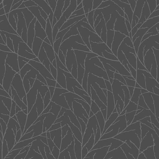 Флизелиновые обои из Швеции коллекция COLOURED от ECO WALLPAPER под названием Branches изящный растительный рисунок серого цвета на темно-сером фоне. Обои для спальни, обои для кухни, обои для гостиной. Купить обои, онлайн оплата, бесплатная доставка