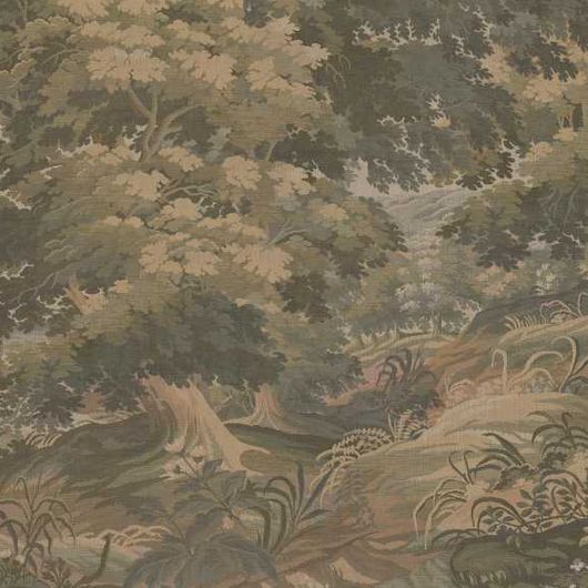 Цифровые обои для стен Tapestry Landscape Green, арт. 9666W от Borastapeter с пышными деревьями, колышущейся травой и нежными полевыми цветами выполнены в оливково-зеленом, бежевом, коричневом и сине-зеленом тонах. Заказать в интернет-магазине ODesign с бесплатной доставкой по всей России.