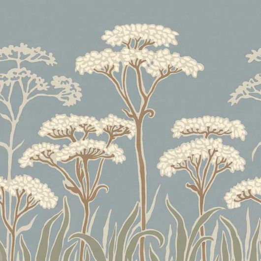 Цифровые обои для стен Achillée Art Nouveau Blue, арт. 9691W от Borastapeter – это изящное украшение стен, где нежные гроздья кремово-белых цветов тысячелистника тянутся вверх, к потолку, на фоне теплого серо-голубого неба в стиле югенд. Закажите это произведение искусства в интернет-магазине ODesign. Бесплатная доставка по всей России.