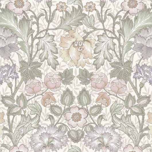Цифровые обои для стен Arts and Crafts Green, арт 9704W от Borastapeter – с пышным цветочным орнаментом впечатляющих размеров в мягких пастельных тонах на кремово-белом фоне. Закажите эти изысканные обои в интернет-магазине ODesign. Бесплатная доставка по всей России.